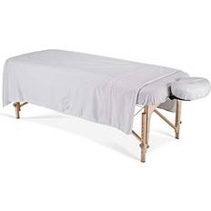 Earthlite Unisex Professional Massage Table Dura Luxe Flannel Sheet Set, White, Approx 147cm x 223.5cm fits up to 83.8 cm 190.5cm 8.5cm thick UK