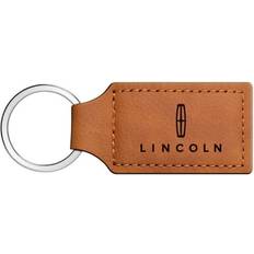 Brown Keychains Lincoln Rectangular Brown Leather Key Chain