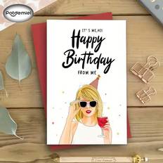 Taylor Swift TS Fan Birthday Cards Sweet Gift Wishes Birthday Party Decorations Party Gift Supplies Lady Gift Cards With Envelopes Gift Ideas