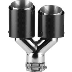 Exhaust Systems HCSC Carbon Fiber Dual Exhaust Tips Universal Right Outlet Black Inlet 63mm/2.5in Outlet 89mm/3.5in