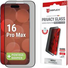 Bildschirmschutz Displex Displayschutz aus gehärtetem Glas Privacy für das iPhone 16 Pro Max Transparent