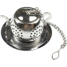 Tea Strainers Ywei Shaped Loose Leaf Tea Infuser Stainless Steel with Chain Drip Tray (1-Teapot) Tea Strainer