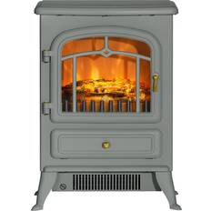 Gray Fireplaces Homcom Fireplace Stove, Electric Fireplace Heater with Realistic LED Flames and Logs, 750W/1500W, Gray Aosom.com