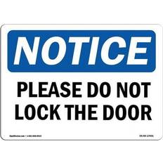 Multicoloured Workplace Signs SignMission OS-NS-D-57-L-17401 OSHA Notice Sign - Please Do Not Lock The Door