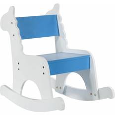Alexandra House Living Blå och Vit MDF Trä 33 x 55 x 51.5 cm Gungstol