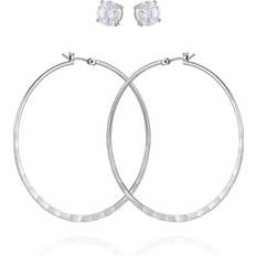 Guess Earrings Guess GUESS Women's Hoop Ear with Crystal Stud, Gold, One