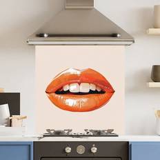 Red Splash Guards Choose Your Print Choose Your Print Toughened Glass Kitchen Splashback 60 x 60 cm Red Lips Splash Guard