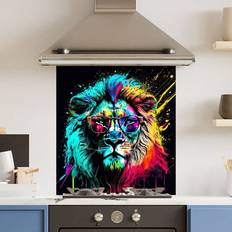 Choose Your Print Choose Your Print Toughened Glass 60 x 65 cm Rainbow Lion - One Size Splash Guard