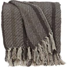 Stripes Blankets 476216 And Taupe Striped Woven Handloom Throw Blankets Beige, Brown