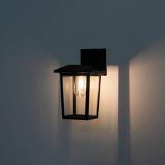 B&Q Non-Adjustable Black Solar-Powered Led Outdoor - One Size Wall light