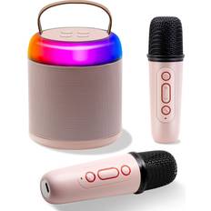 Karaoke Chronus Mini Karaoke Machine Bluetooth Speaker with 2 Wireless Microphone
