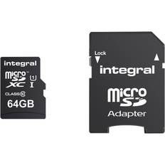 Memory Cards & USB Flash Drives Integral UltimaPro X Class 10 U3 MicroSDXC Memory Card with SD Adaptor 95MB/s Read 90MB/s Write
