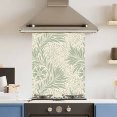 Green Splash Guards Choose Your Print Toughened Glass Kitchen Splashback 60 x 75 cm Pale Green Leaf Pattern Splash Guard