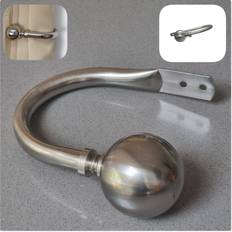Silver Mounts & Hooks for Curtains Ball Brushed Silver Curtain Holdbacks Small 13 cm Metal