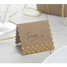 Valentines Day Cards & Invitations Ginger Ray gold foiled kraft wedding place cards pack of 10