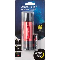 Nite Ize Radiant 3-in-1 Mini Flashlight, Flashlight Lantern and Red Safety Light, Includes Lockout Mode to Prevent Battery Drain, Red