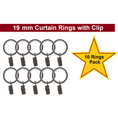 GoodHome Black Metal Curtain Ring L60 mm 5820