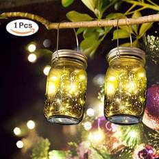 Solar Garden Lanterns Outdoor - Sunnow Hanging Mason Jar Lights, Christmas Lights, LED String Fairy Lights for Garden Deck