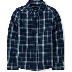 Shirts The Children's Place Boys Plaid Flannel Button Up Shirt Tidal Cotton/Polyester