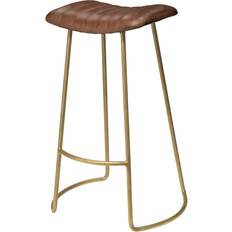 Brown Seating Stools Luke Bar - Gold Seating Stool