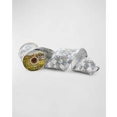 Gift Wrap Ribbons Mackenzie-Childs Crystal Palace Snowflake Cotton Ribbon, 4"W x 5 Yards