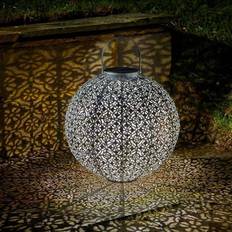 B&Q Garden & Outdoor Environment B&Q 35 cm Solar Power Hanging Led Damasque Light Up Outdoor Lantern Garden Decor - One Size