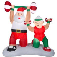 Inflatable Decorations Gemmy Gemmy 77.95-in Santa Inflatable with White LED Lights G-882537