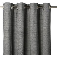 Digga Black Geometric Eyelet Curtain 140 cm (L) 260 cm Single