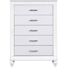 Transparent Chest of Drawers Glory Furniture G02702-D Livorno Dresser Gray White 5-drawer Chest of Drawer