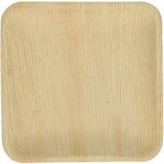 Træ Flade tallerkener Verive Palm Leaf Square Flad tallerken 100stk 24cm