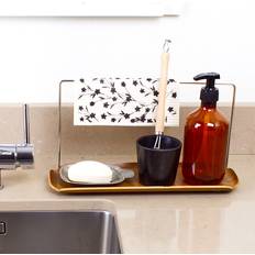 Bosign Leaf Dish Rack with Dishcloth Walnut-Stainless Steel Utensil Holder
