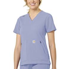 Carhartt Women's Rugged Flex Peak 4-Pocket V-Neck Scrub Top Ceil Blue