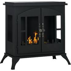Homcom Ethanol fireplace stove freestanding bioethanol fire w/ 0.9l tank black