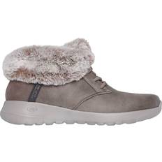 Faux Fur - Women Sneakers Skechers On-the-GO Joy Cozy Charm - Dark Taupe