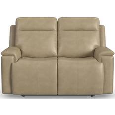 Sofas Flexsteel Odell Zero Gravity Top Grain Leather Power Reclining Loveseat 64" x 42" x 41" - Tan Sofa 2 Seater