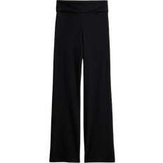 Women - XS Trousers H&M Flared Jersey Trousers - Black