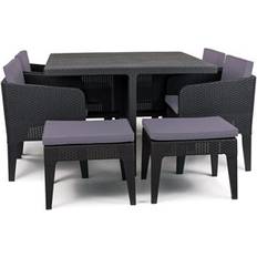 Plastic Patio Dining Sets Garden & Outdoor Furniture Keter Graphite Plastic 8 Seater - One Size Patio Dining Set