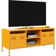 Gul TV-borde vidaXL 101.5x39x43.5 cm Koldvalset Stål Sennepsgul TV-bord