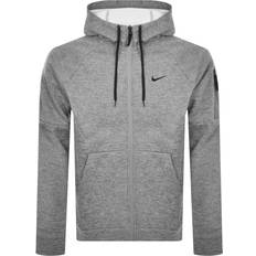 Fitness & Gym - Men Sweaters NIKE Men's Therma-Fit Full-Zip Fitness Top - Dark Grey Heather/Particle Grey/Black