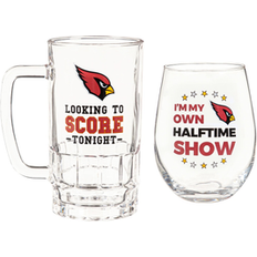 Cups & Mugs Evergreen Arizona Cardinals 17 Stemless Wine Glass and 16 oz Beer Gift Set 3.4 In. L x 6.2 In. W x 5.4 In. H Travel Mug 16fl oz