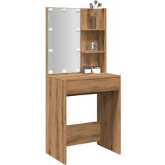 Wood Dressing Tables vidaXL With LED Artisan Oak 60 x 40 x 140 cm Dressing Table