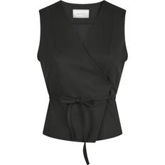 Neo Noir Samara Twill Wrap Waistcoat - Black