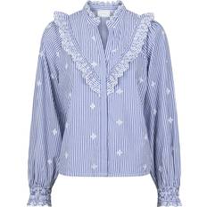 XL Bluser Neo Noir Degas Stripe Blouse - Blue