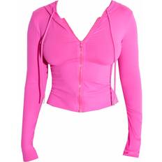 PrettyLittleThing Shape Sculpted Zip Through Hoodie - Hot Pink
