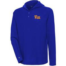 Antigua Pitt Panthers Blue Strong Hold Hooded Henley Men's