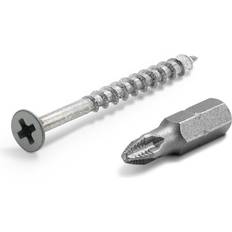 Screws Gladiator GAAC0232 2x2 Philips Screws with 1 Inch Compatible Drill Bit Smoke Fasteners Screws