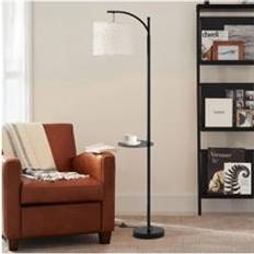 Living and Home Arched with Adjustable Shade - Black Floor Lamp