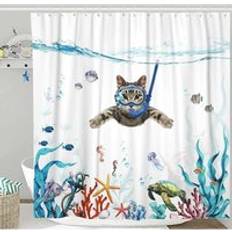 Bathroom Accessories AlwaysH Always Shower Curtain 180 x 180 cm Ocean Print