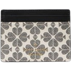 Signature Flower Small Slim Card Holder - Black Multi