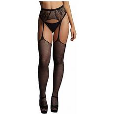 Le Désir Fishnet & Lace Garterbelt Stockings